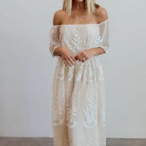 Baltic Born Leon Off Shoulder Maxi Dress | White